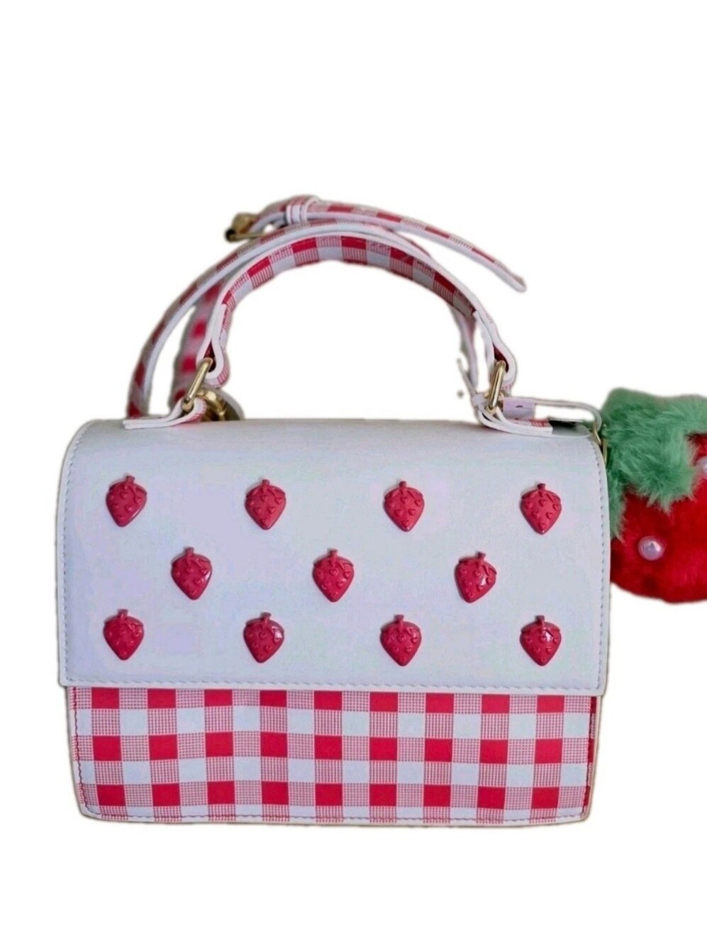 NEW BETSEY JOHNSON  "STRAWBERRY" HANDBAG/CROSSBODY WITH MATCHING  CHARM - Picture 11 of 11